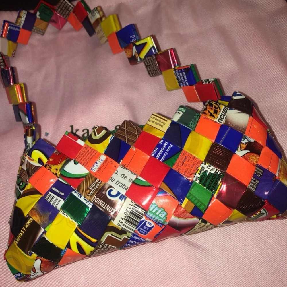 Recycled mini candy wrapper purse
